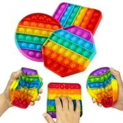 Q&Q Basics 3 Pop Push Fidget Toy, Bubble It Sensory Stress Ball, Multicolor 3 Piece