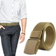 thumbnail image 1 of Q&Q ESSENTIALS Mens Belt Canvas Nylon Belts for Men with Plastic Cam Belt Buckle Khaki Size 46-50, 1 of 10