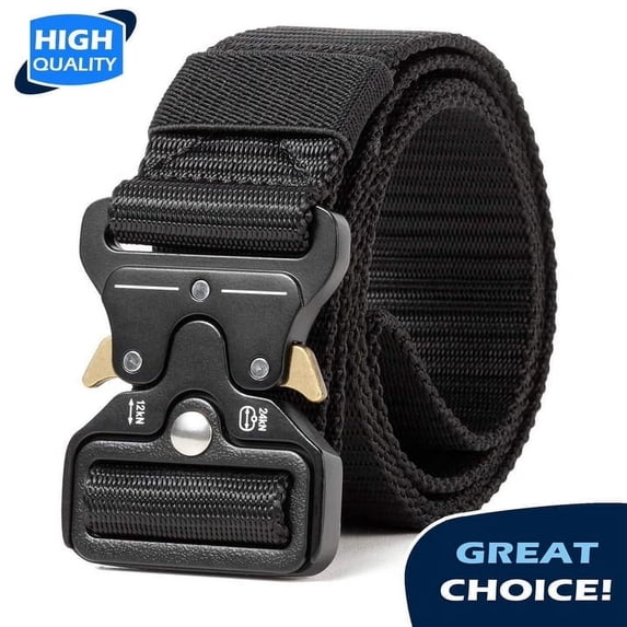 Q&Q ESSENTIALS Men's Adjustable Everyday Nylon Belt with Easy-Open Buckle