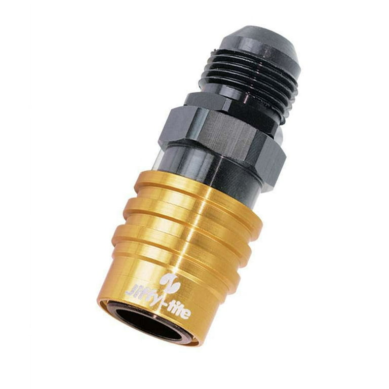 Jiffy-Tite Q/R #6 Male Straight to #6 Socket Valved Gold/Black Jiffy-Tite Q/R #6 Male Straight to #6 Socket Valved Gold/Black