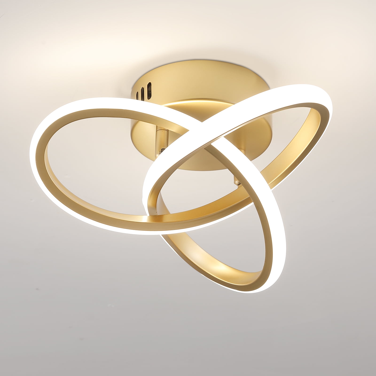 Q&S Modern LED Ceiling Light Fixtures Gold Semi Flush Mount Ceiling Lamp Hallway Lights for