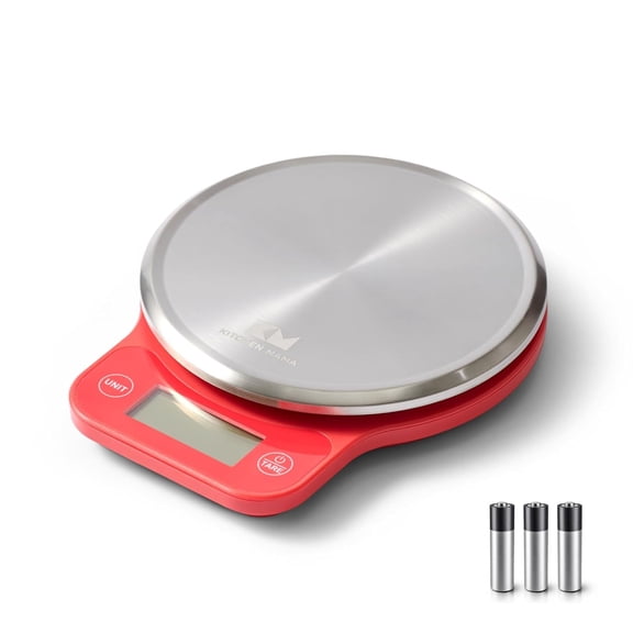 Q-Series Digital Food Scale, 13.2 lb / 6000g Kitchen Scale with Tare, 1g Precision, Stainless Steel Platform, LCD Display, Food Scale for Baking, Meal Prep & Portioning (Red)