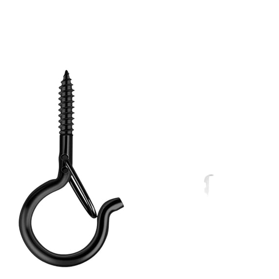 Q Shape Spring Snap Hook, Ceiling and Wall Hook for Flower Pot and Home Suspension for Plant Hanging Black