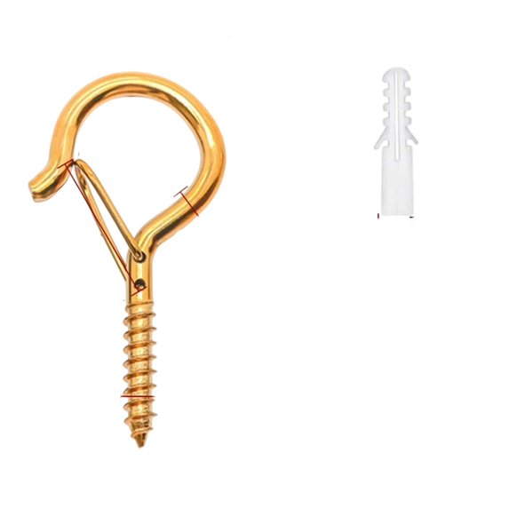 Q Shape Spring Snap Hook, Ceiling and Wall Hook for Flower Pot and Home Suspension for Plant Hanging Gold