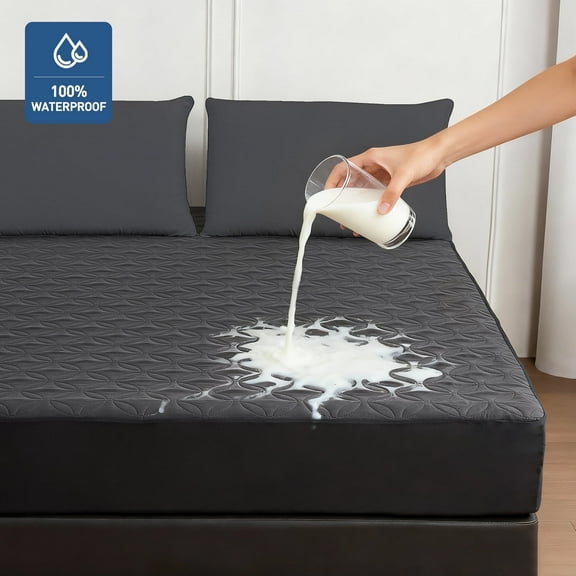 Waterproof Mattress Protector, Queen Size Mattress Pad Cover, Breathable Noiseless Bed Mattress Topper Protection All-Round 360°, Dirt-Proof Bed Mattress Cover Machine Washable & Deep Pocket