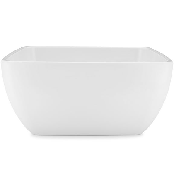 Q Squared Diamond White BPA-Free Melamine Serving Bowl, 10-1/2 Inches, White