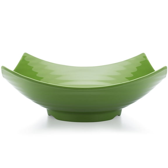 Q Squared Zen BPA-Free Melamine Serving Bowl, 12-1/2 Inches, Green