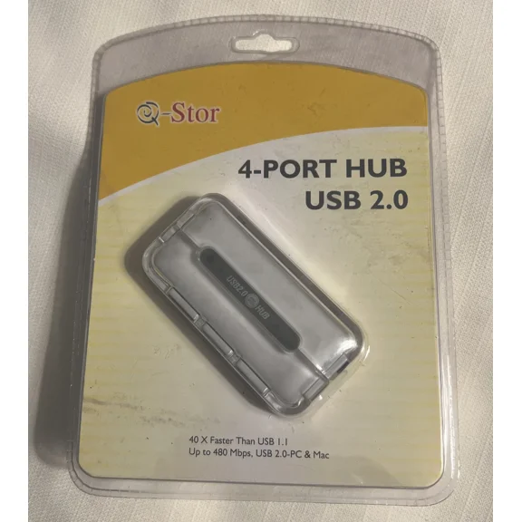 Q-Stor Usb 2.0 4-Port High Speed Hub With Usb Cable Model Qu24Wr