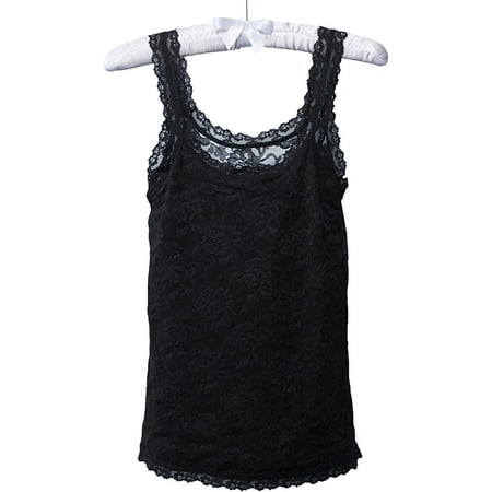 Q-T Intimates Lacy Layers Camisole, Black, X-Large