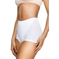 thumbnail image 1 of Q-T Intimates Women's Retro High Waisted Tummy Control Brief - Supportive Ladies Shapewear, White, 3X, 1 of 6