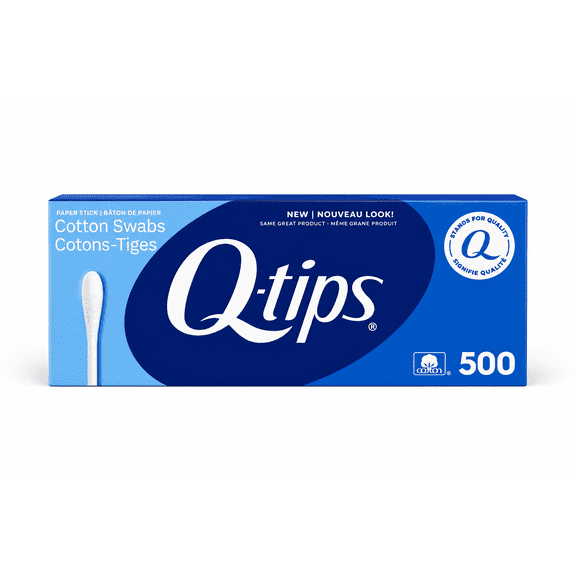 Q-tips Original Cotton Swabs, 100% Cotton Tips, Paper Sticks, 500 Count