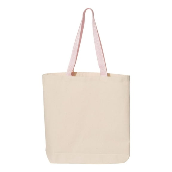 Q-Tees 11L Canvas Tote with Contrast-Color Handles