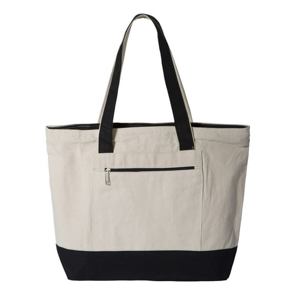 Q-Tees 18.6L Canvas Zipper Tote Bag, Style Q1300