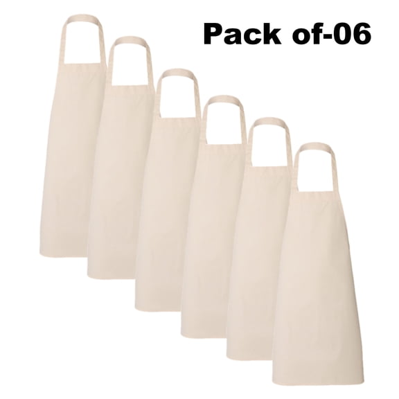 Q-Tees Butcher Apron - Adjustable Chef Kitchen aprons | 55/45 Cotton/polyester | Bulk Apron | Royal | Pack of 6