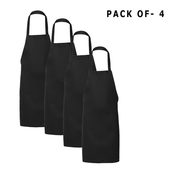Q-Tees Butcher Apron - Personalized BBQ Chef Aprons | 55/45 cotton/polyester | Bulk Apron | Black | Pack of 4