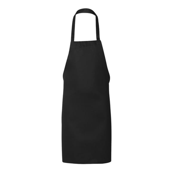 Q-Tees Butcher Youth Apron, Self-Fabric Neck Strap Kids Chef Apron (Black, 28"W x 34"L)