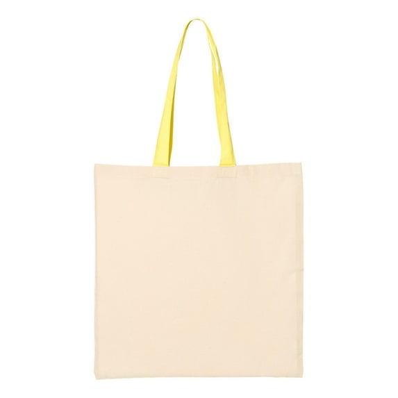 Q-Tees Economical Tote with Contrast-Color Handles