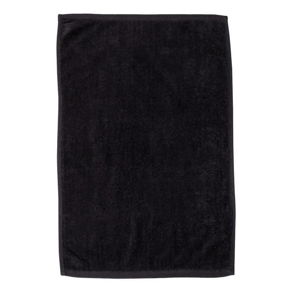 Q-Tees - Hemmed Hand Towel - Color - Black - Size - One Size