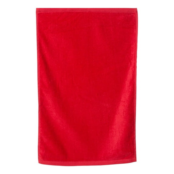 Q-Tees - Hemmed Hand Towel - Color - Red - Size - One Size