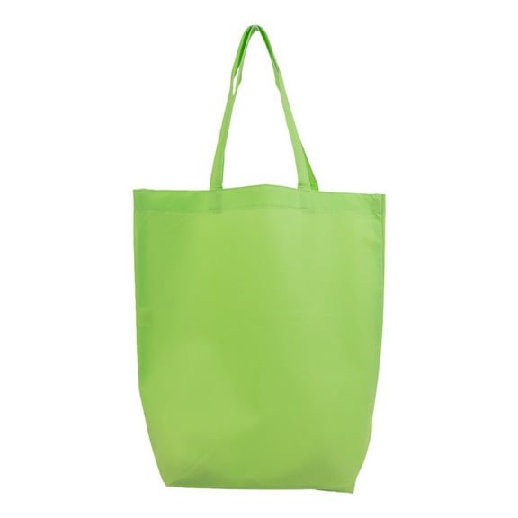 Q-Tees Q1251 Non-Woven Gusset Bottom Tote-Lime Green