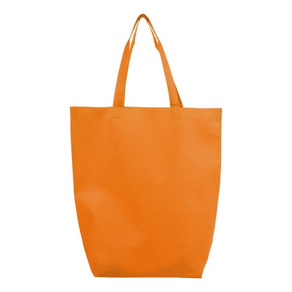 Q-Tees Q1251 Non-Woven Gusset Bottom Tote-Orange