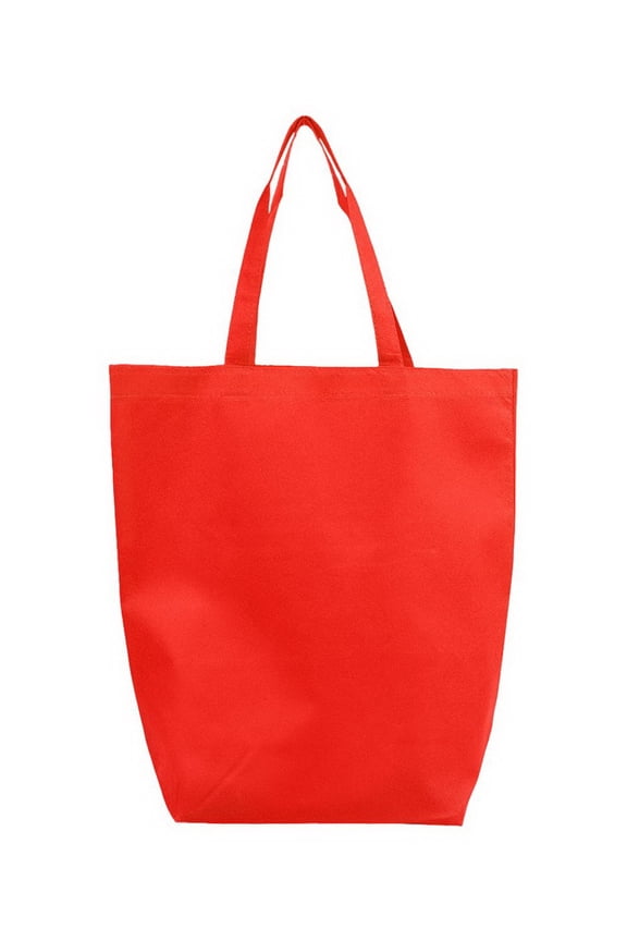 Q1251 Non-Woven Gusset Bottom Tote-Red