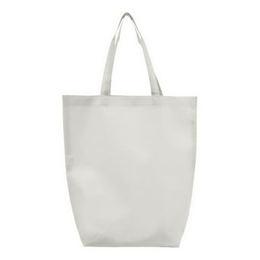 Q-Tees Q1251 Non-Woven Gusset Bottom Tote-White