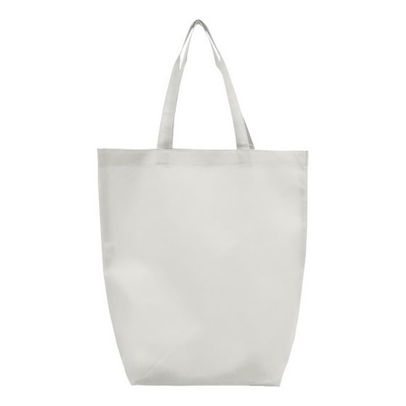Q-Tees Q1251 Non-Woven Gusset Bottom Tote-White