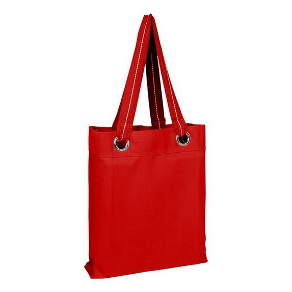 Q-Tees Q1630 Large Grommet Tote-Red
