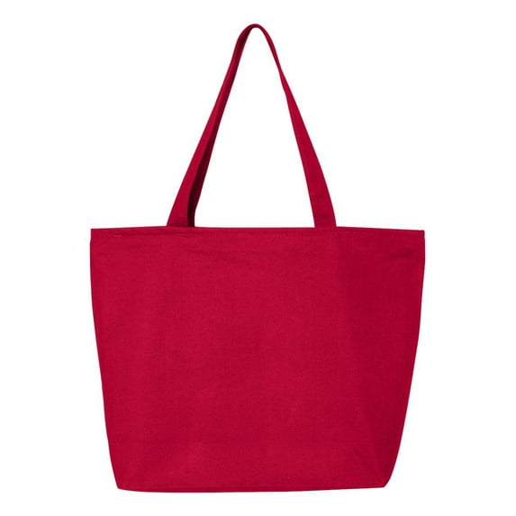 Q-Tees Q611 Shopper Bag 245L Canvas Zippered Unisex Adult
