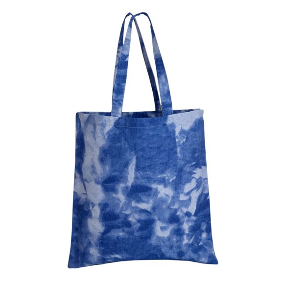 Q-Tees TD800 Tie-Dyed Canvas Bag-CLOUDY BLUE