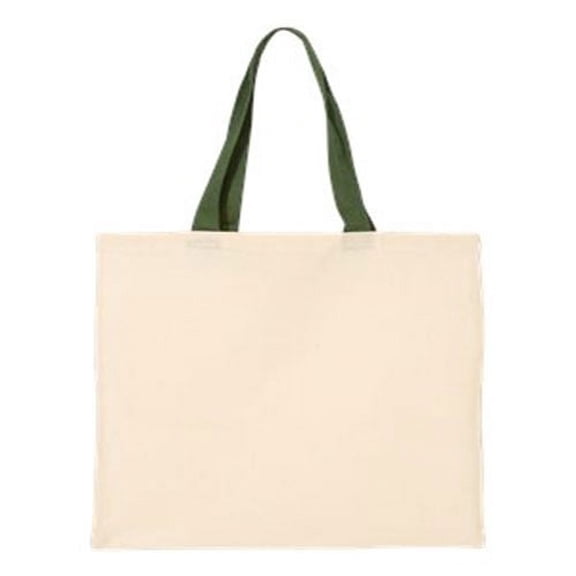 Q-Tees Unisex Economical Tote with Contrast-Color Handles