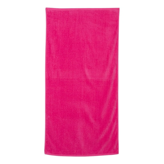 Q-Tees - Velour Beach Towel - Color - Hot Pink - Size - One Size