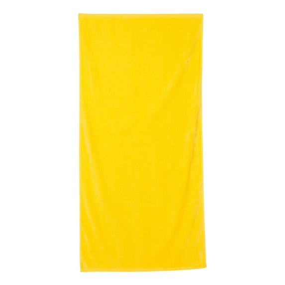 Q-Tees - Velour Beach Towel - Color - Yellow - Size - One Size