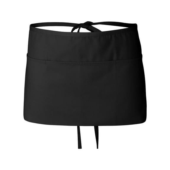 Q-Tees Waist Apron with Pockets in Black One Size | Q2115