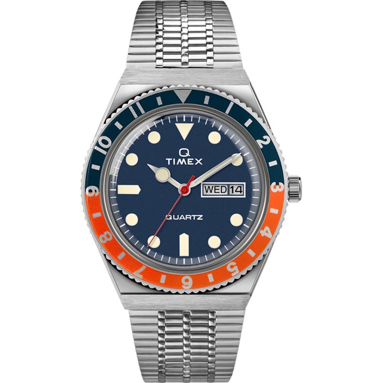 Q Timex TW2U61100 Men's Analog Watch Silver-Tone Steel Bracelet