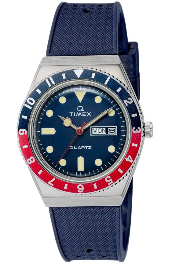 Q Timex TW2V32100 Men's Analog Watch Blue Silicone Strap