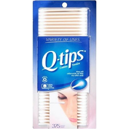 Q-Tip Swabsticks Cotton Tip, Cotton Shaft, 3 Inch, NonSterile, 375 per Pack