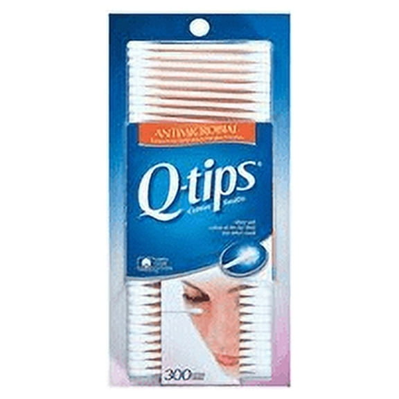 Q-Tips Antibacterial Cotton Swabs For Clean Ears - 300 Ea, 3 Pack