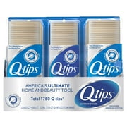 Q-Tips Cotton Swabs - 1750 Total Count 625 Count (2) Packs + 500 Count (1) Pack