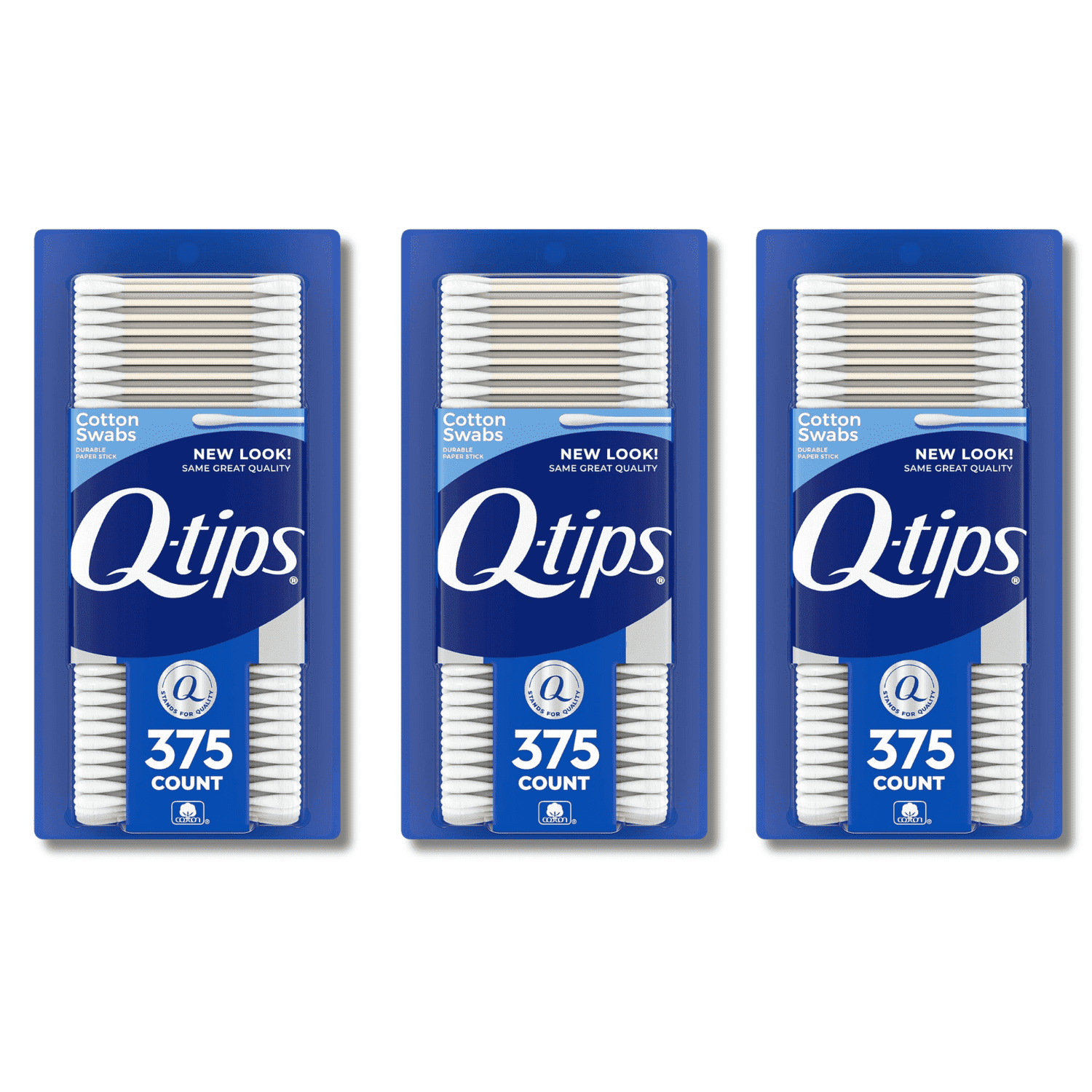 Q-Tips Cotton Swabs 375 Count – 3-Pack