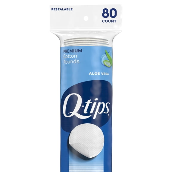 Q-tips Premium Cotton Rounds, 80 Count