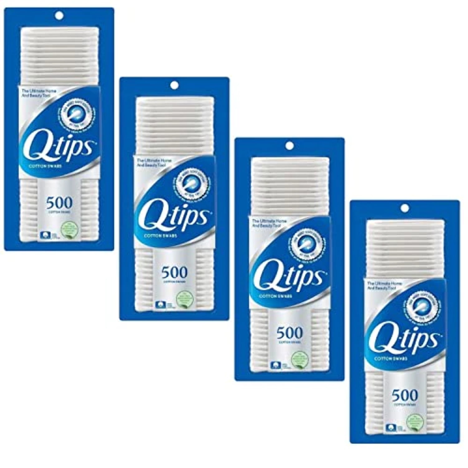 QTips Swabs Cotton, 500 Count (Pack of 4)
