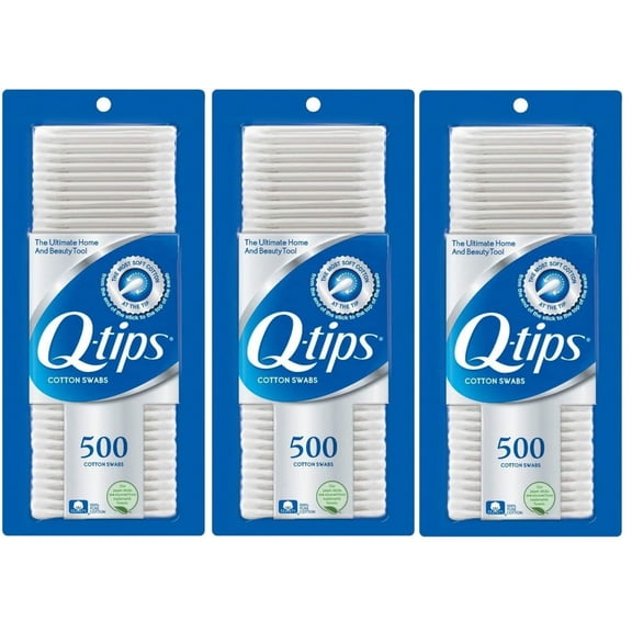 Q-tips Cotton Swabs, 500 Count (Pack of 3)