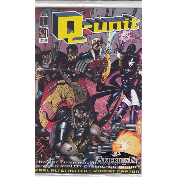 Q-Unit #1B (with card) VF ; Harris Comic Book