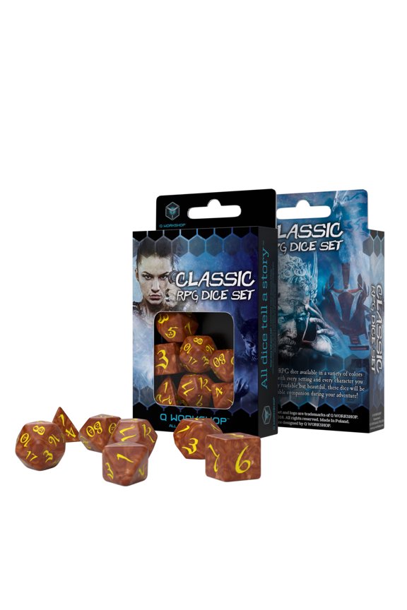 Classic Rpg Caramel & Yellow Dice Set