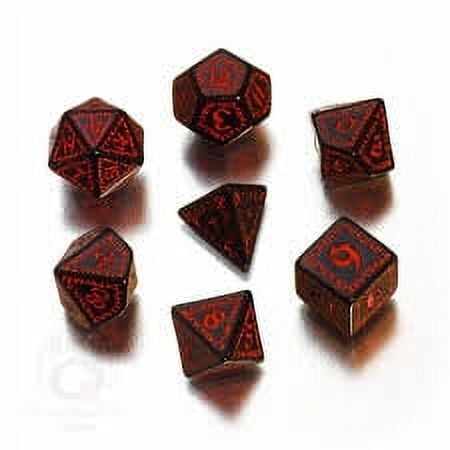 Q-Workshop Games Runic Dice Set Black - Red (7)