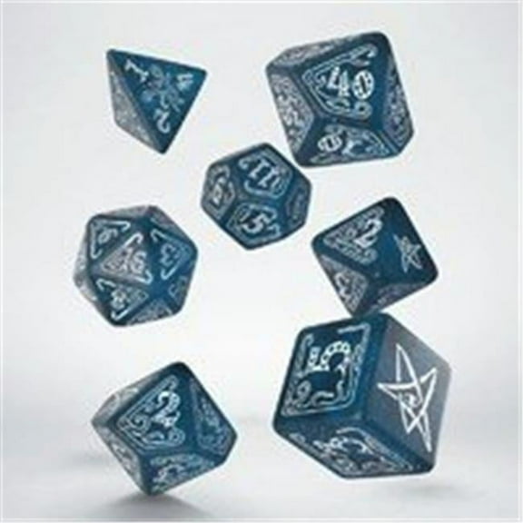 Q-Workshop QWOSCT Call of Cthulhu Abyssal & White Dice, Set of 7