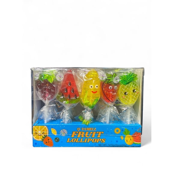 Q-YAMELL FRUIT LOLLIPOPS