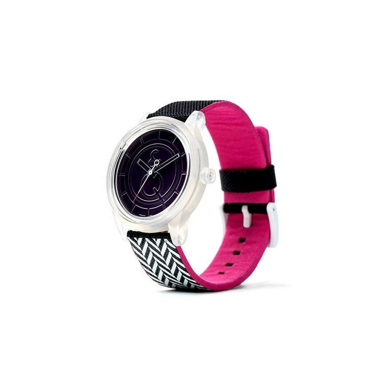 Q Q RP00J0015Y Purple Dial Solar Powered PET Fabric Strap Grey Unisex Watch Walmart